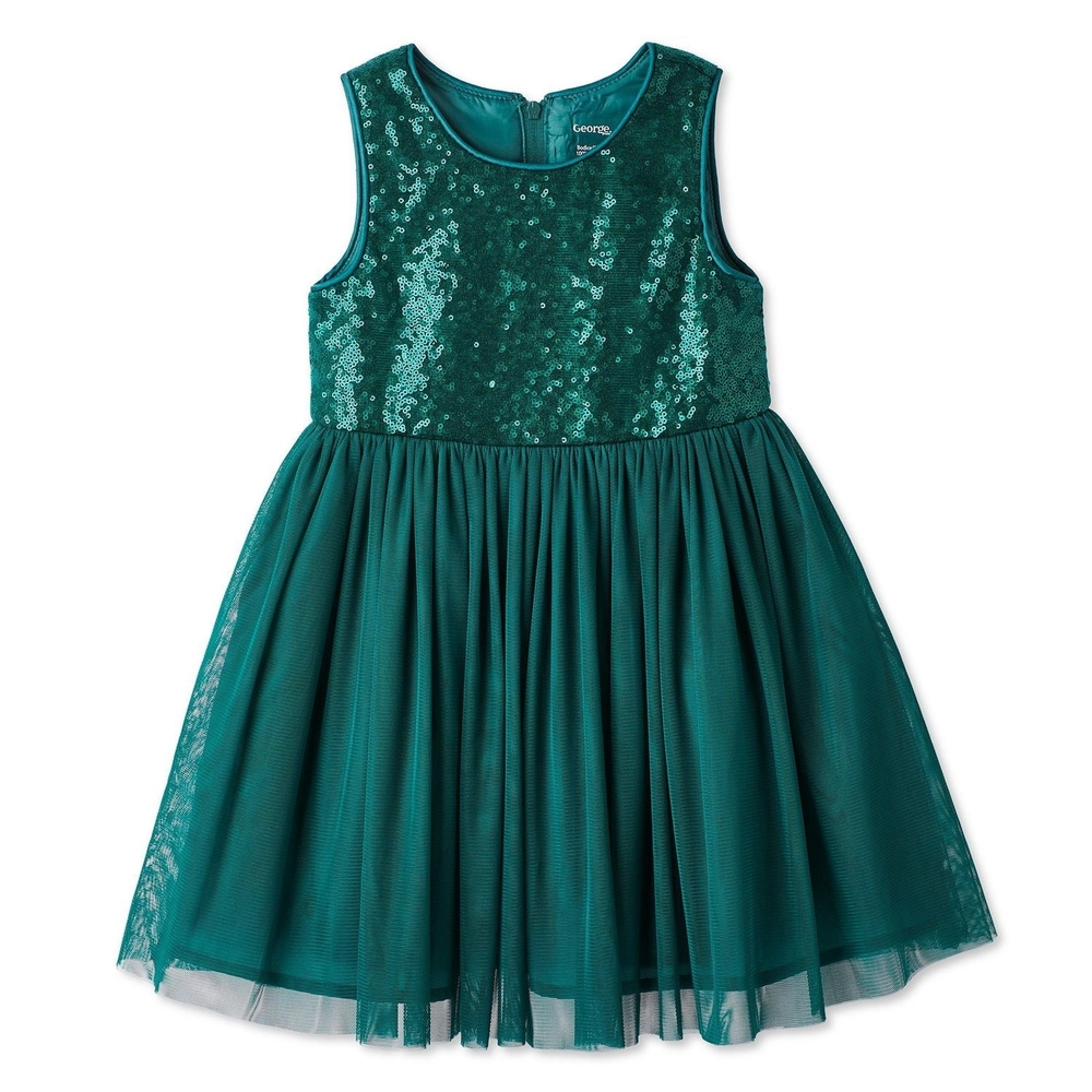 George Toddler Girls' Sequin Dress, Cute Baby Girl Outfit Dress "12m" New